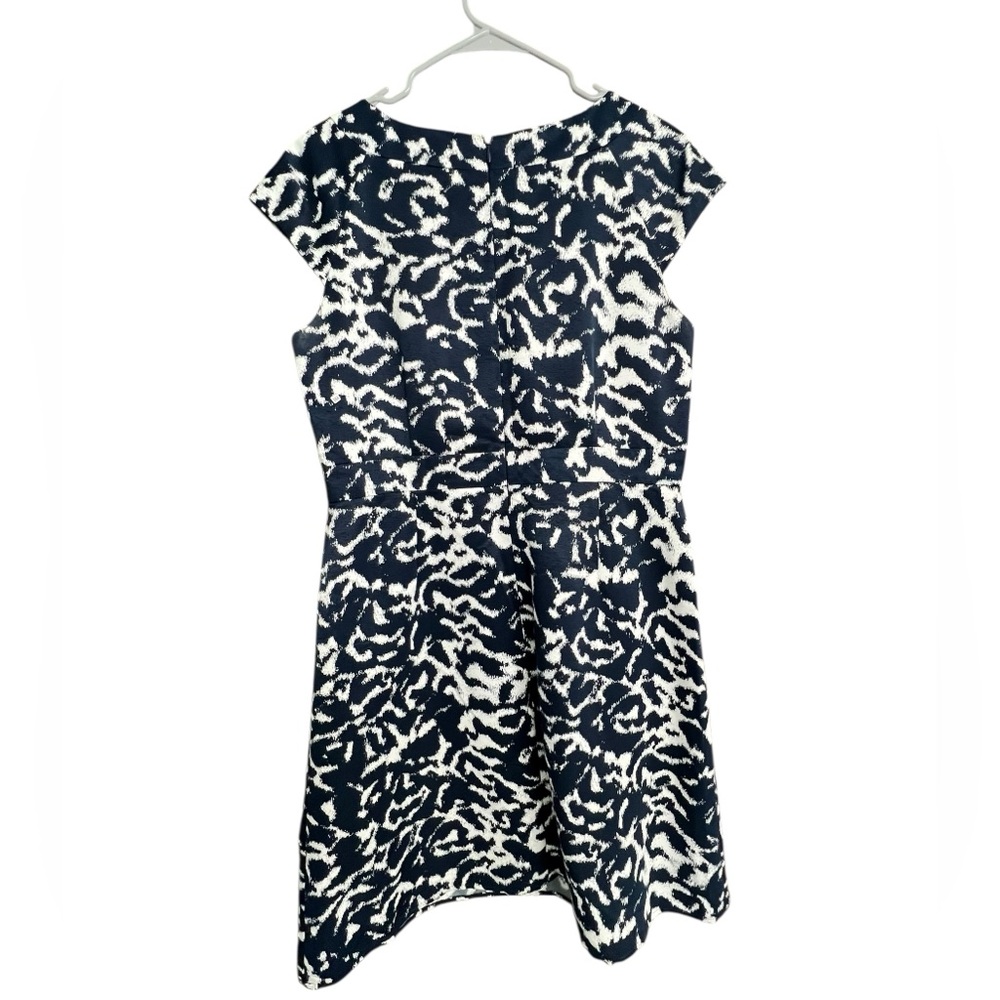 Alex Marie Fit and Flare Navy and White Print Dress Size 14 - Picture 3 of 10